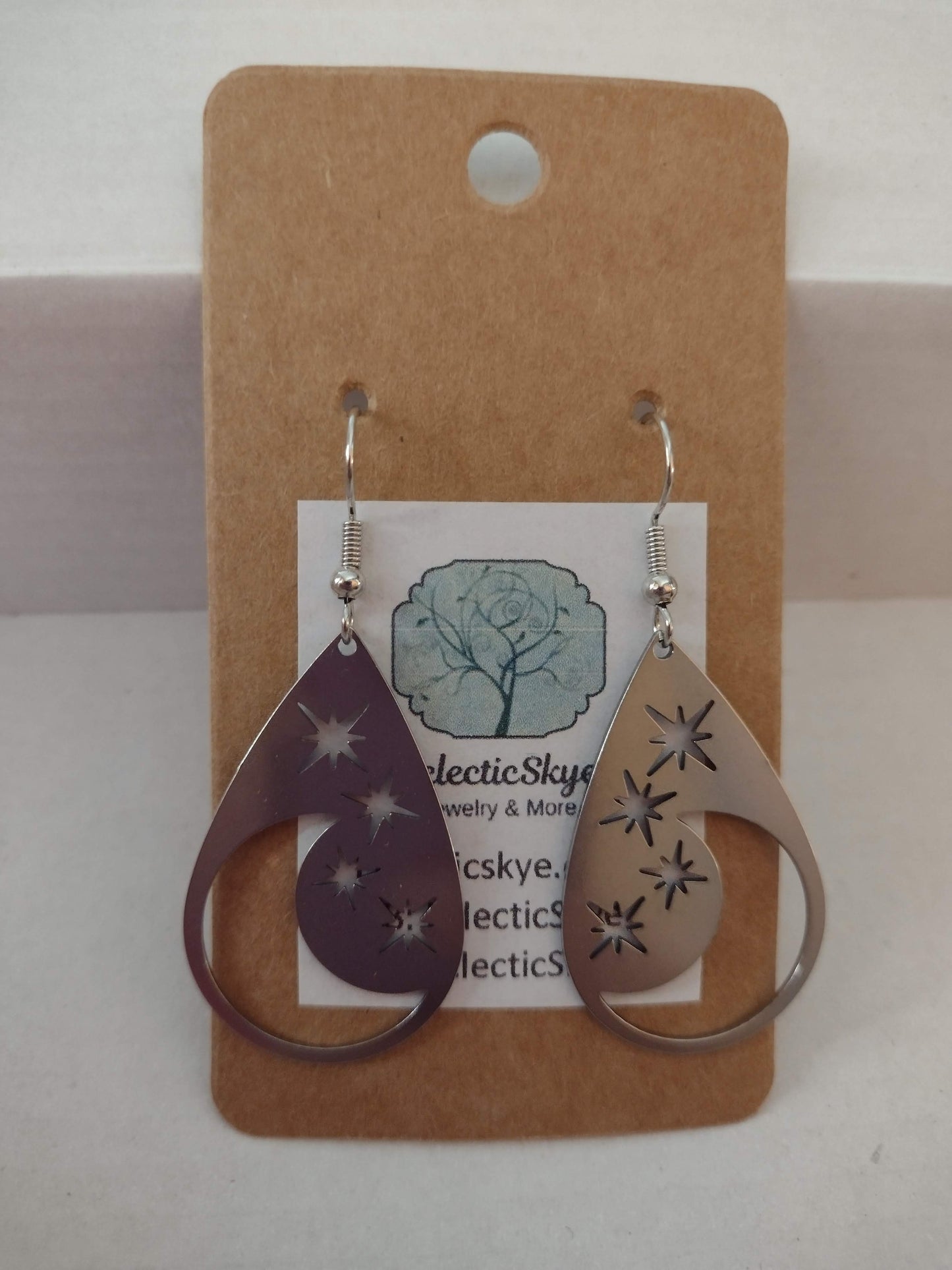 Sale! Silver Stars and Moon Earrings