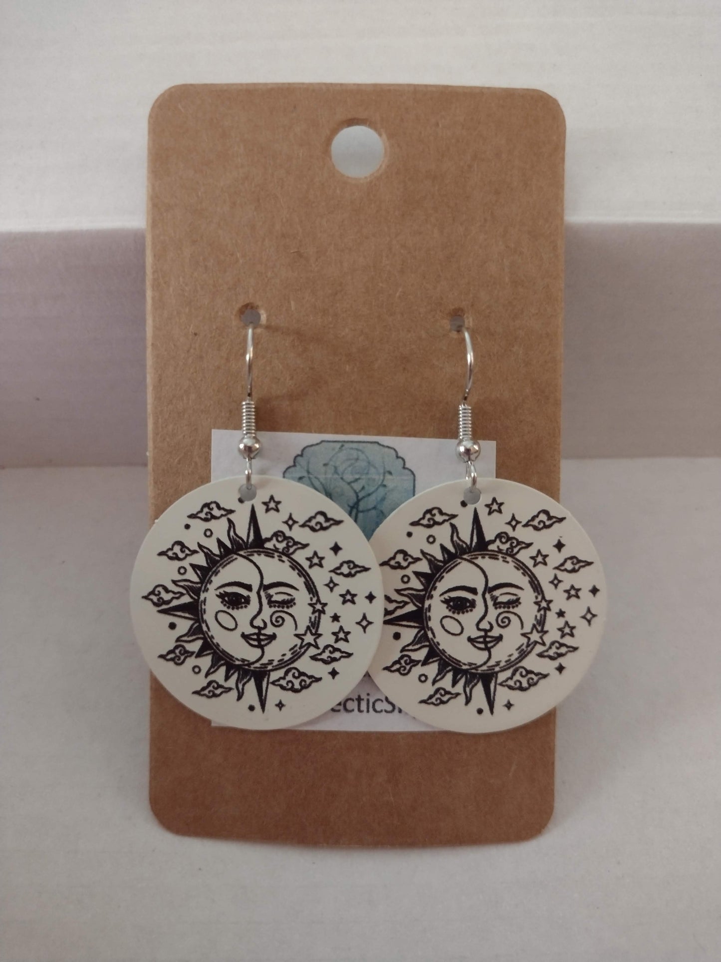 Sale! White Sun & Moon Earrings