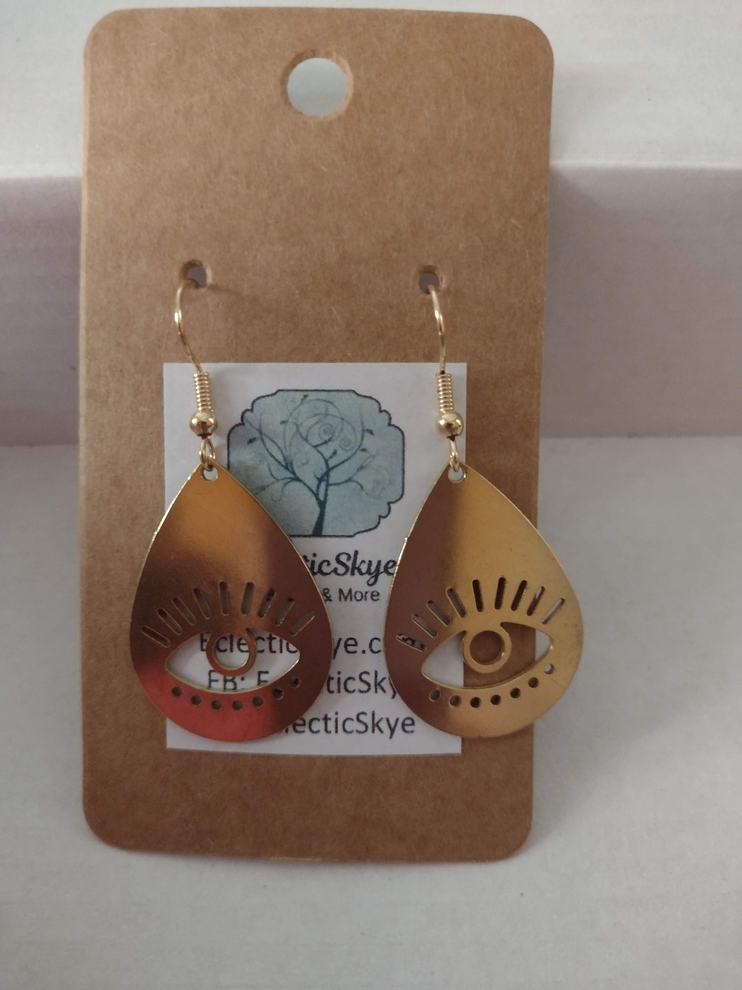 Sale! Gold Evil Eye Teardrop Earrings