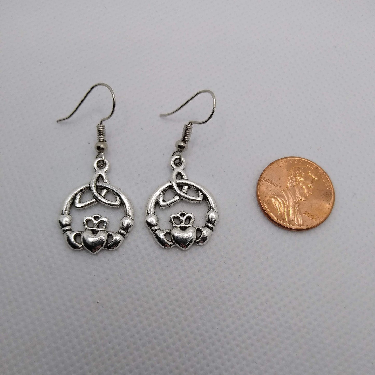 Silver Claddagh Earrings