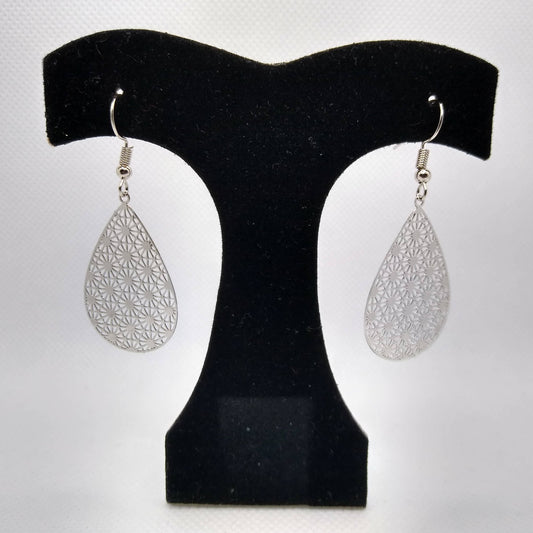 Silver Filigree Teardrop Earrings