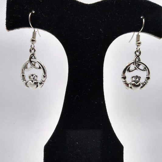 Silver Claddagh Earrings