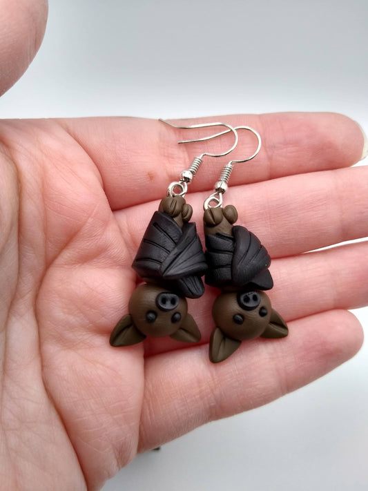 Clay Bat Earrings